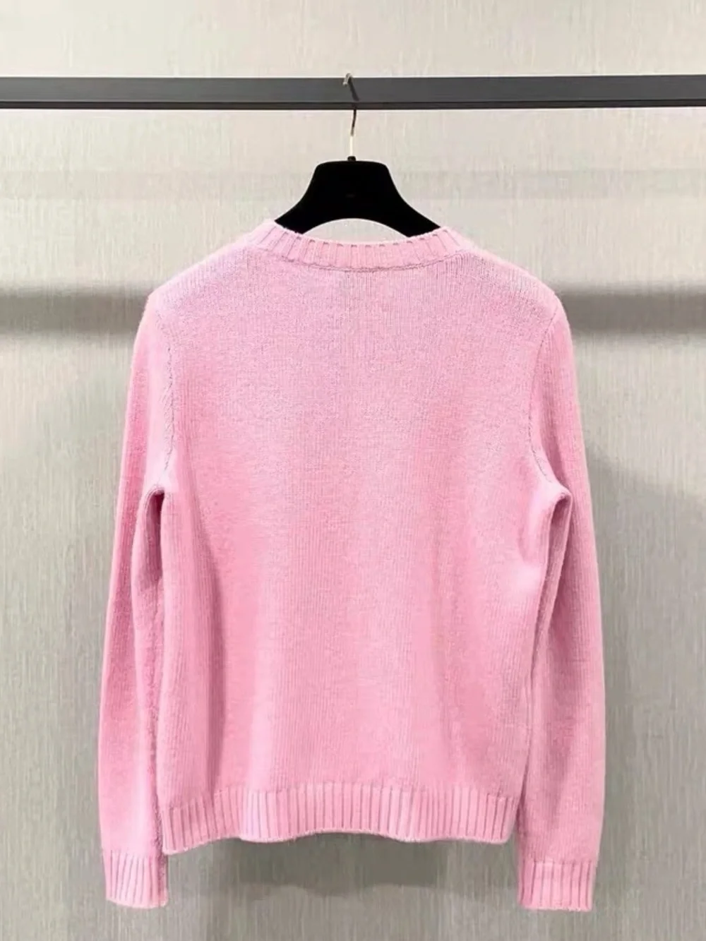 🚩steal Miu Miu Pink Bambi Intarsia Crewneck Sweater - Picture 2 of 6